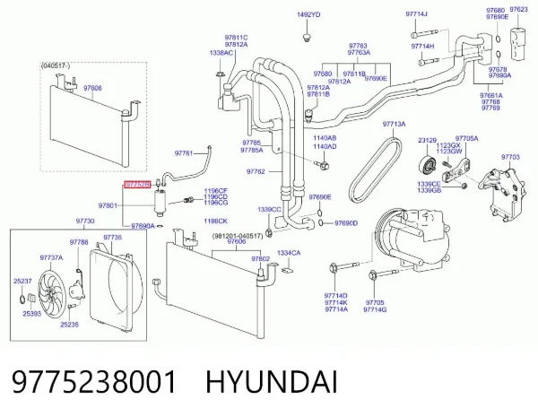 Sensor de presion de aire acondicionado Hyundai Sonata IV