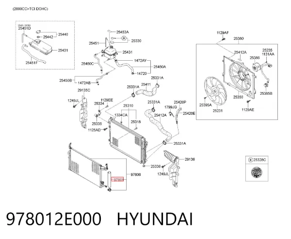 Filtro deshidratador 978012E000 Hyundai/Kia