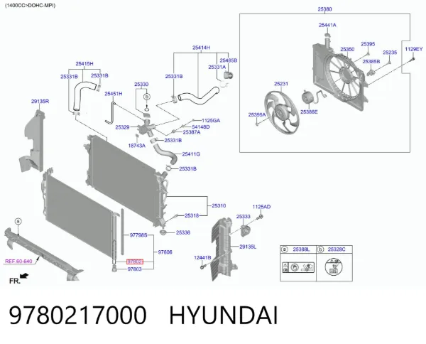 Filtro deshidratador 9780217000 Hyundai/Kia
