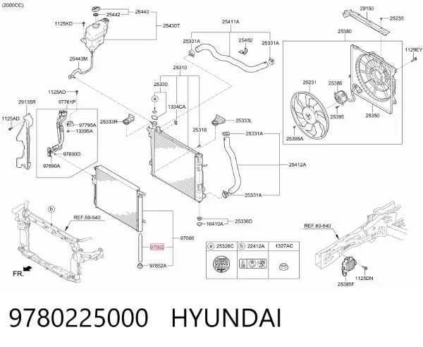 Filtro deshidratador 9780225000 Hyundai/Kia