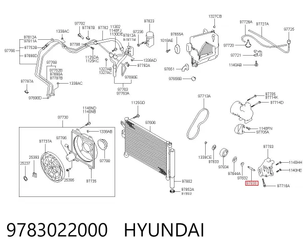 Perno del compresor de aire acondicionado Hyundai Accent I