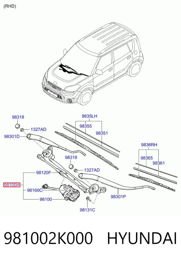 Varilla de limpiaparabrisas KIA Soul I