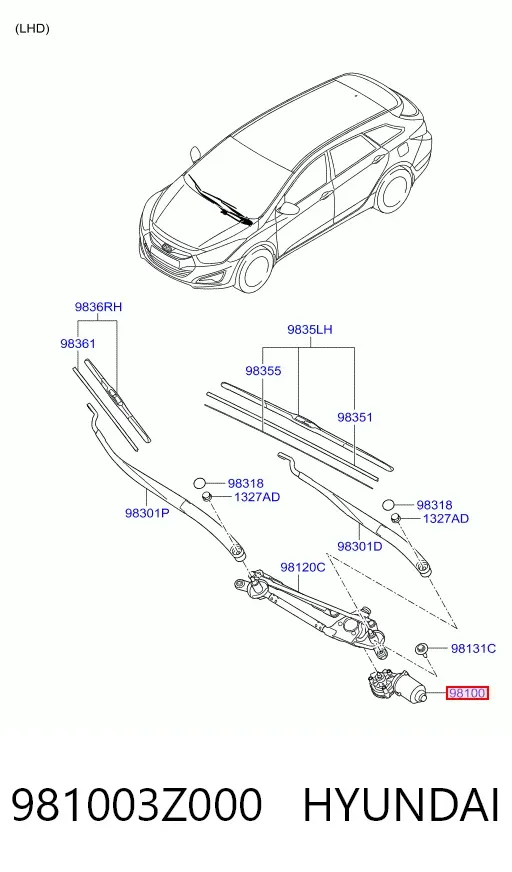 Motor limpiaparabrisas Hyundai I40 I