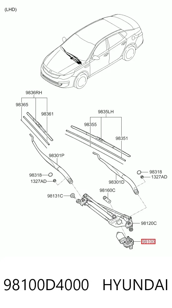 Motor limpiaparabrisas KIA Optima IV