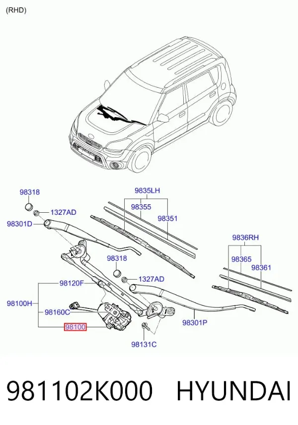Motor limpiaparabrisas KIA Soul I