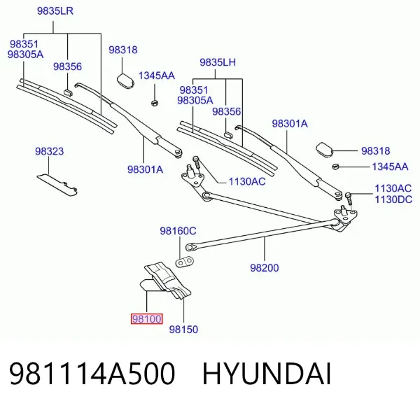 Motor limpiaparabrisas Hyundai H-1 STAREX Starex