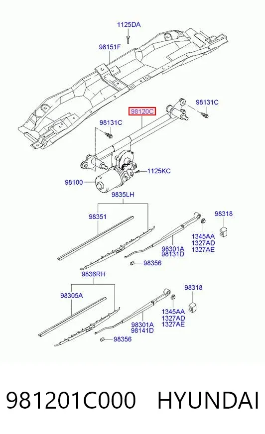 Varilla de limpiaparabrisas 981201C000 Hyundai/Kia