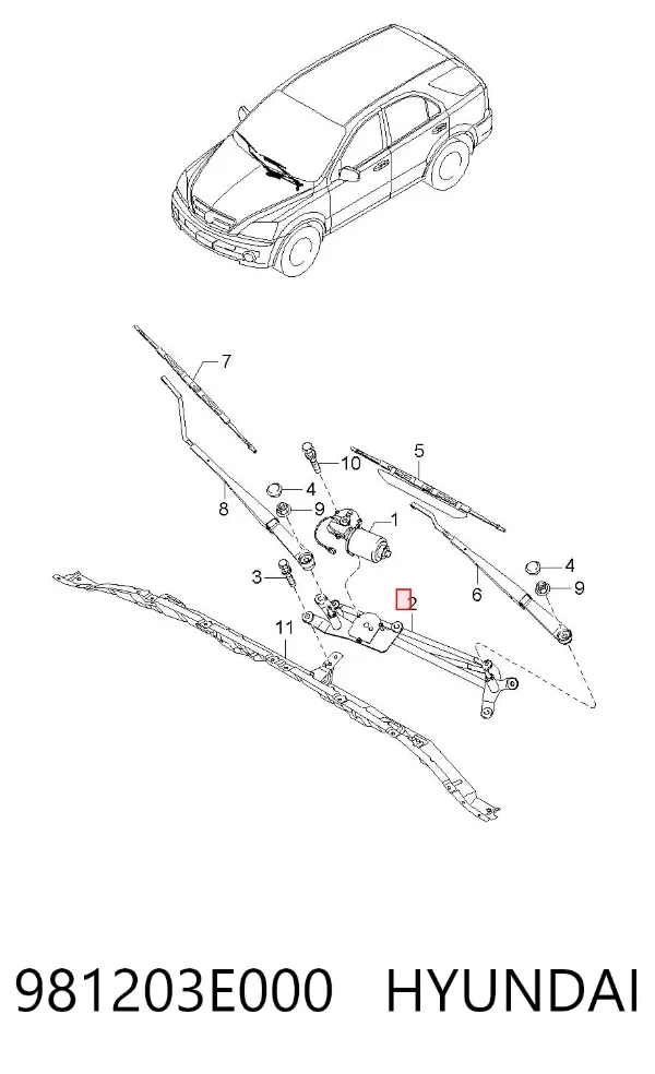 Varilla de limpiaparabrisas KIA Sorento I