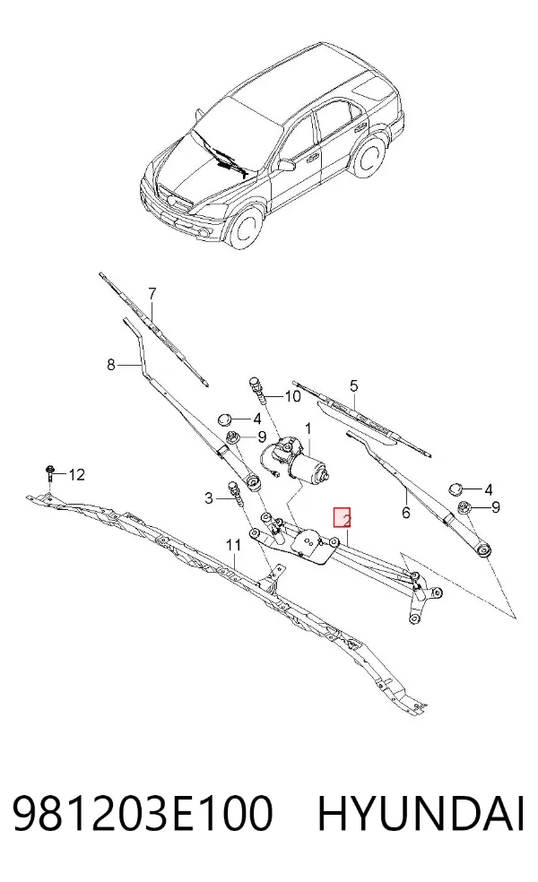 Varilla de limpiaparabrisas KIA Sorento I