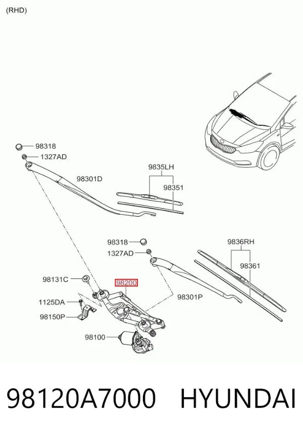 Varilla de limpiaparabrisas KIA Cerato III