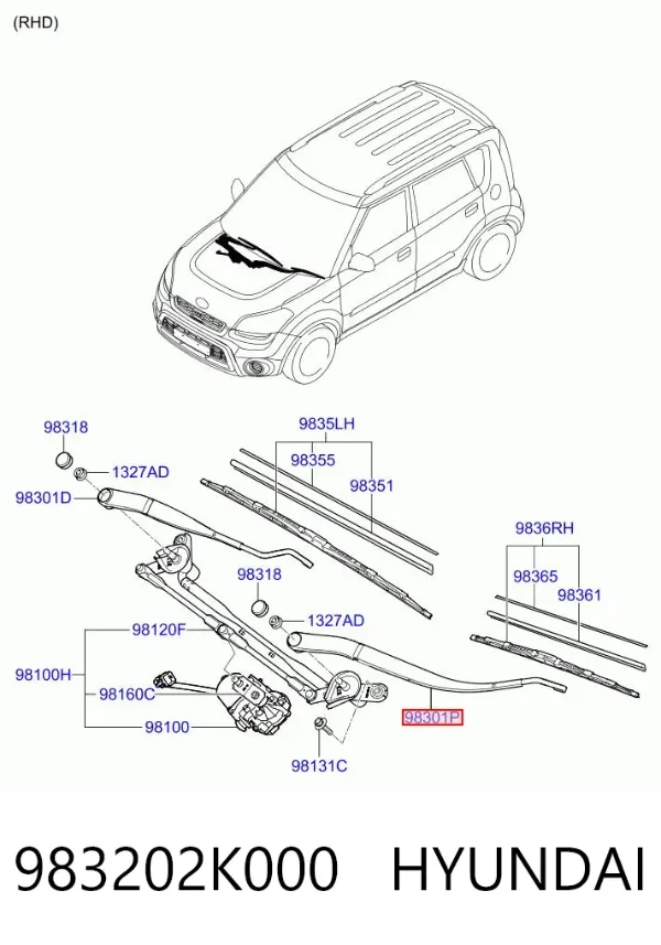 Brazo del limpiaparabrisas KIA Soul I