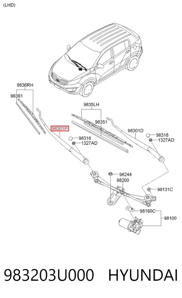 Brazo del limpiaparabrisas KIA Sportage III