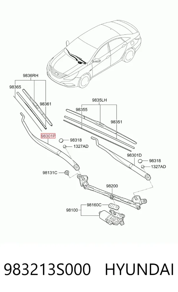Brazo del limpiaparabrisas Hyundai Sonata VI
