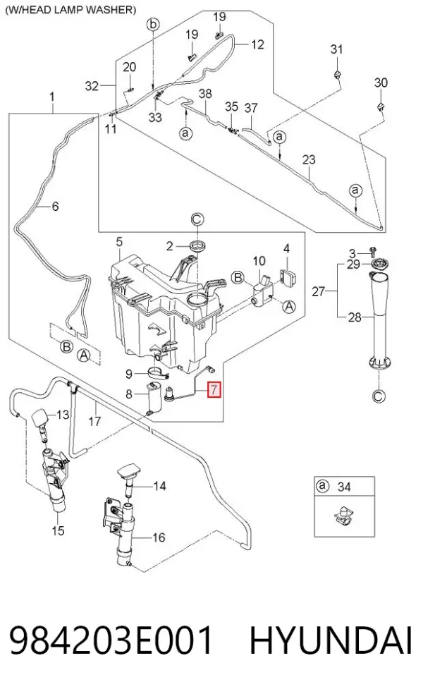 Sensor de nivel del depósito de líquido limpiaparabrisas 984203E001 Hyundai/Kia