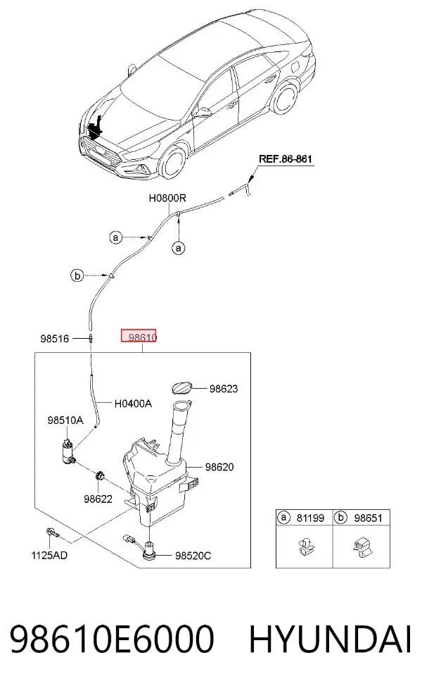 Depósito de limpiaparabrisas Hyundai Sonata VII