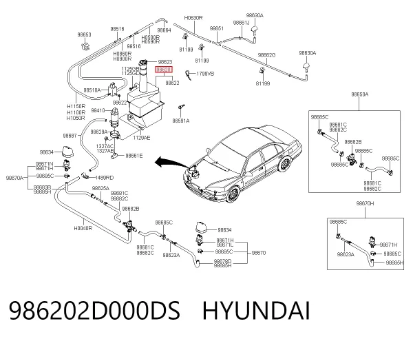 Depósito de limpiaparabrisas Hyundai Elantra III