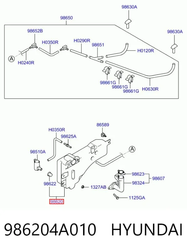 Depósito de limpiaparabrisas Hyundai H-1 STAREX Starex