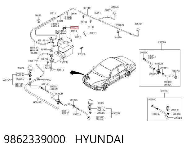 Deposito de limpiaparabrisas Hyundai Sonata IV