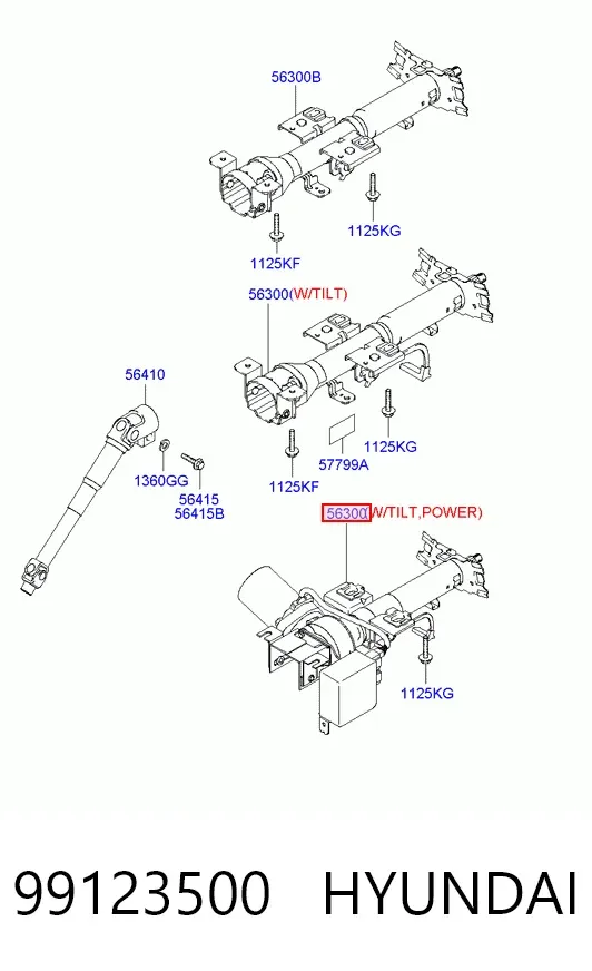 Columna dirección 99123500 Hyundai/Kia