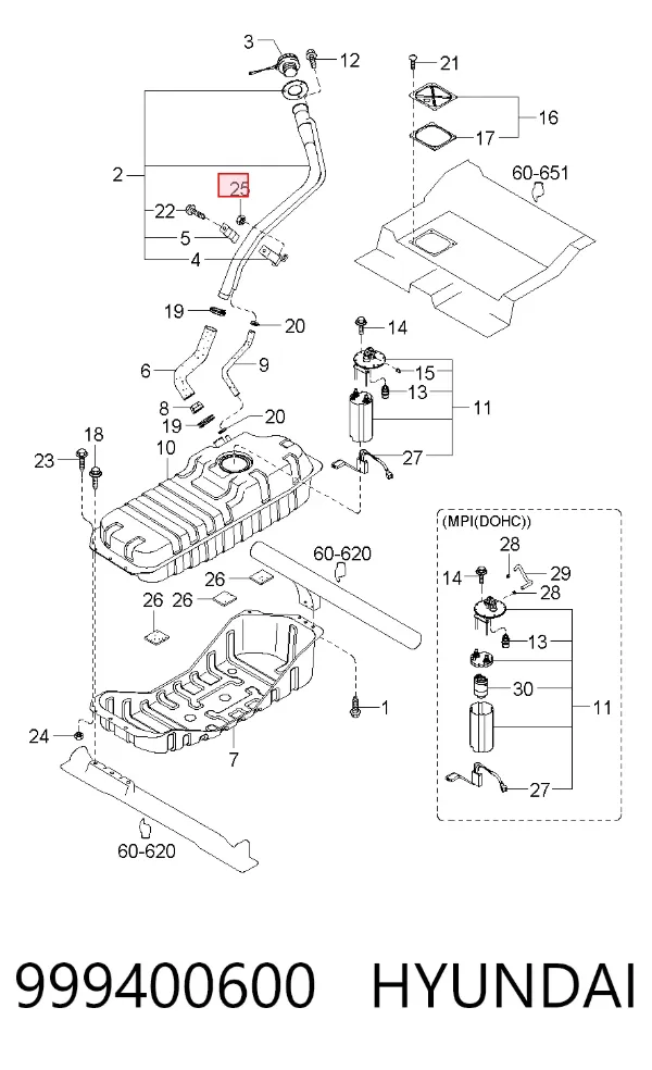 Tuerca del colector de escape 999400600 Hyundai/Kia