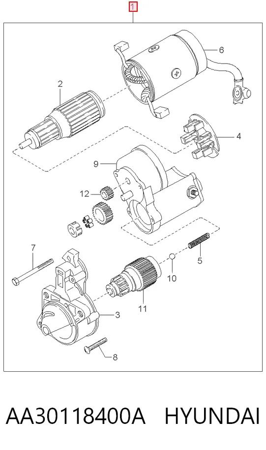 Motor de arranque AA30118400A Hyundai/Kia