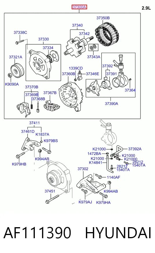 Alternador AF111390 Hyundai/Kia