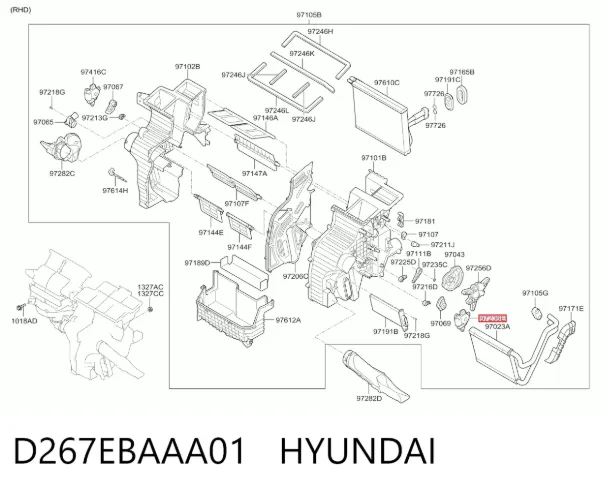 Actuador de compuerta de la calefacción D267EBAAA01 Hyundai/Kia