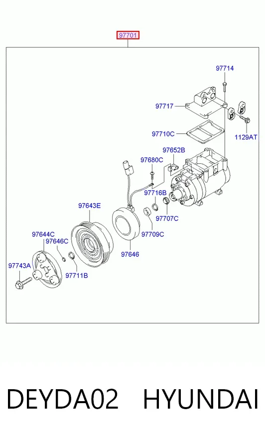 Compresor de aire acondicionado DEYDA02 Hyundai/Kia