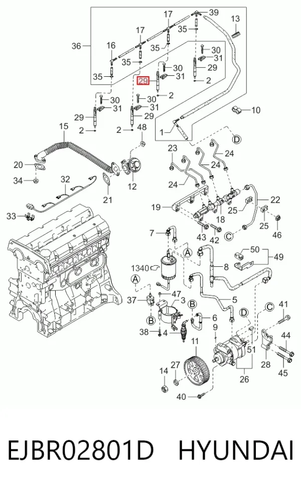 Inyector EJBR02801D Hyundai/Kia