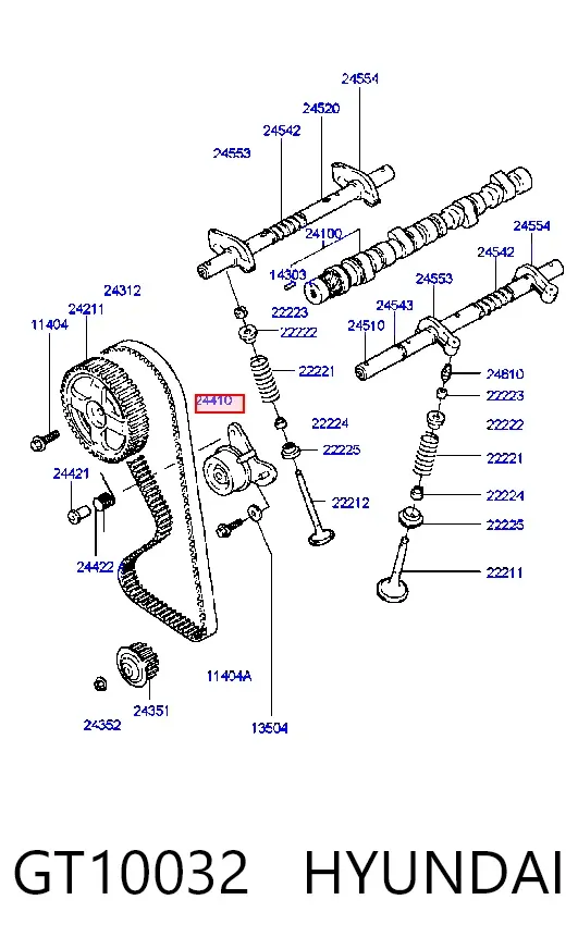 Tensor, correa de distribucion GT10032 Hyundai/Kia