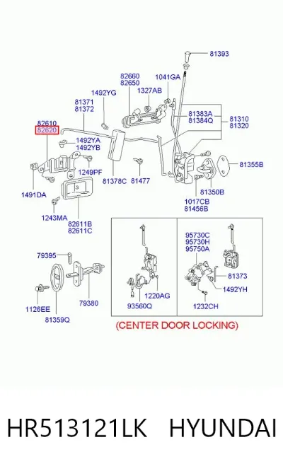 Manija interior derecha delantera/trasera de puerta HYUNDAI HR513121LK