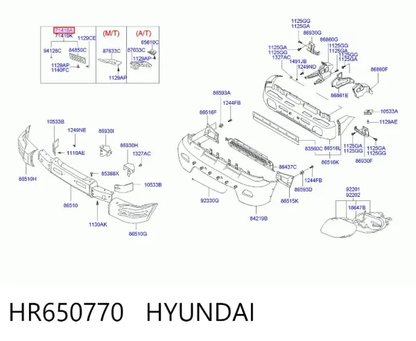 Protección motor / empotramiento HR650770 Hyundai/Kia