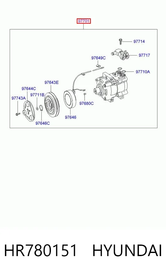 Compresor de aire acondicionado HR780151 Hyundai/Kia