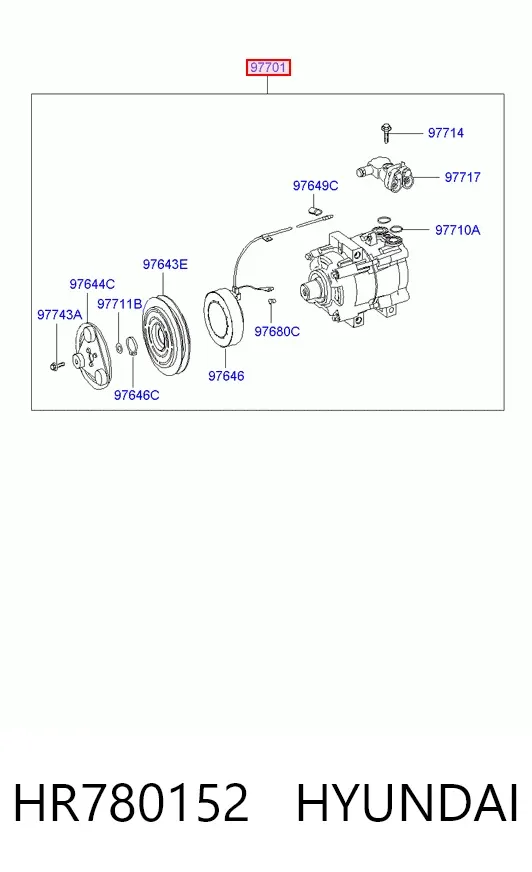 Compresor de aire acondicionado HR780152 Hyundai/Kia
