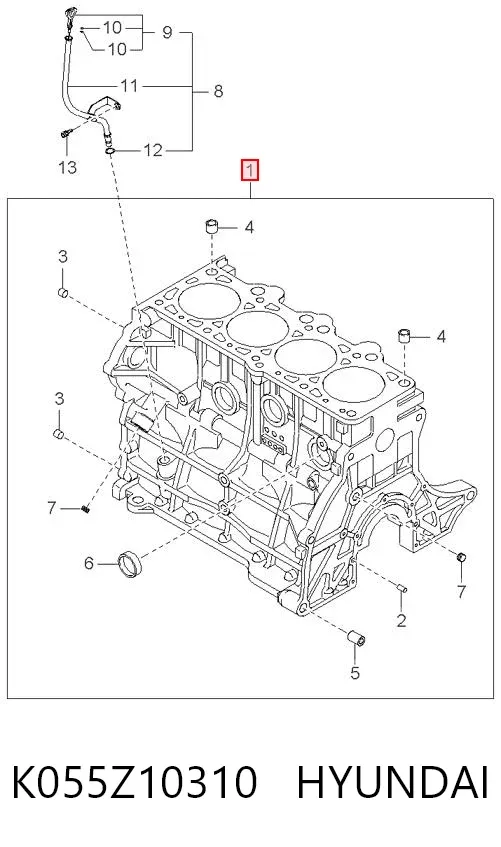 Bloque de cilindros del motor K055Z10310 Hyundai/Kia