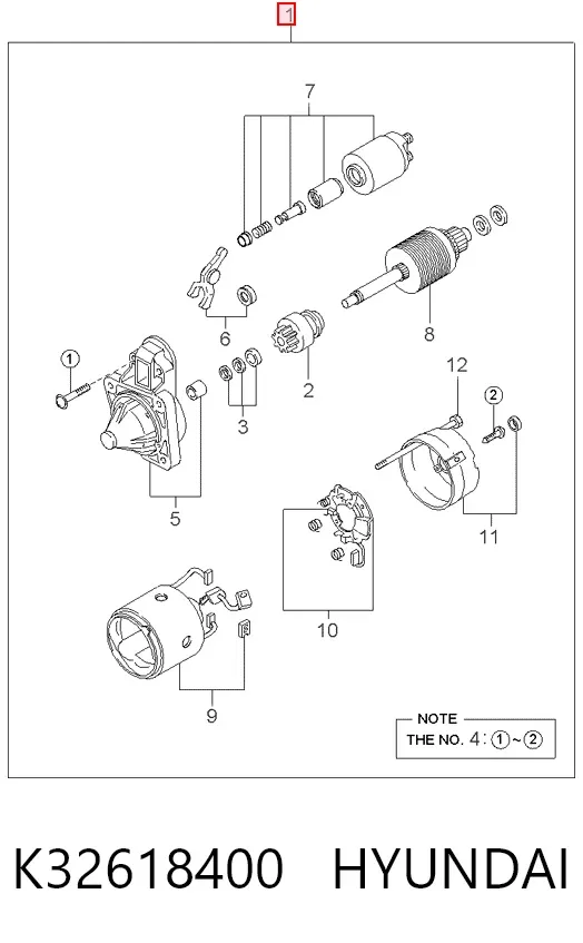 Motor de arranque K32618400 Hyundai/Kia