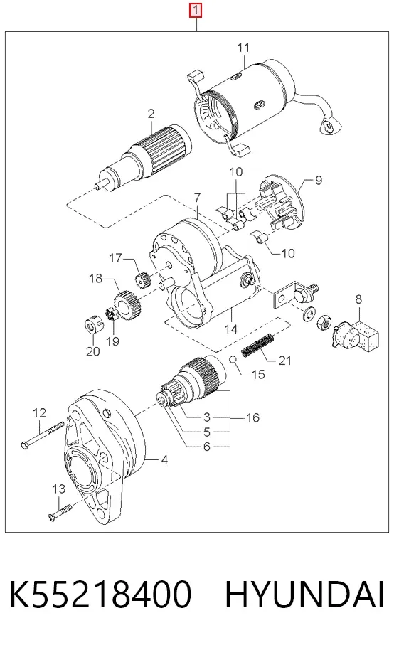 Motor de arranque K55218400 Hyundai/Kia