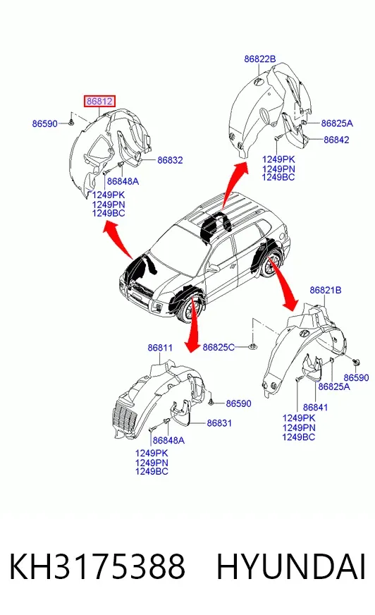 Paso rueda KH3175388 Hyundai/Kia
