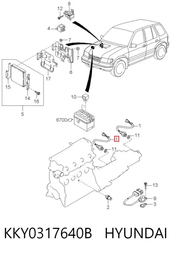 Sensor de marcha atrás KKY0317640B Hyundai/Kia