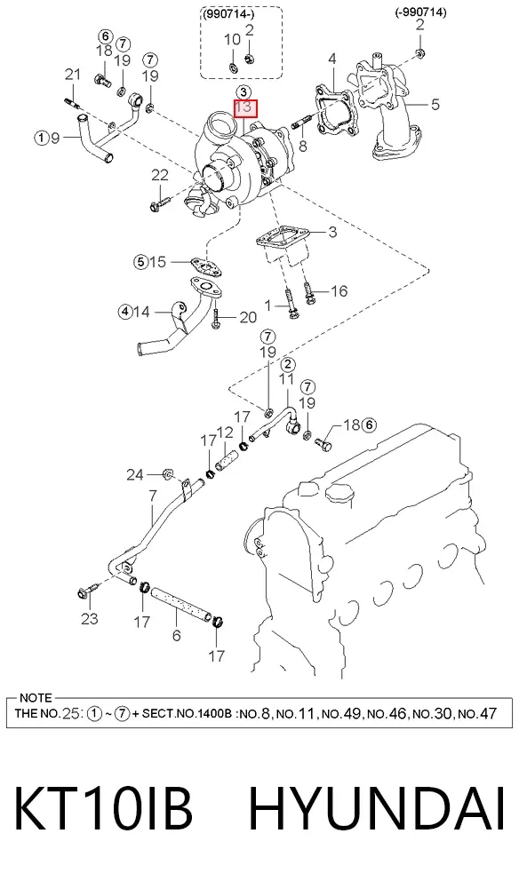 Turbocompresor KT10IB Hyundai/Kia