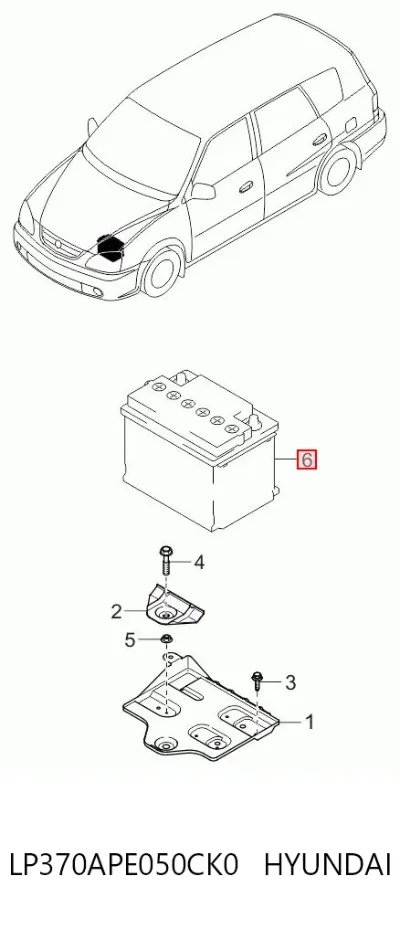 Batería de arranque HYUNDAI LP370APE050CK0
