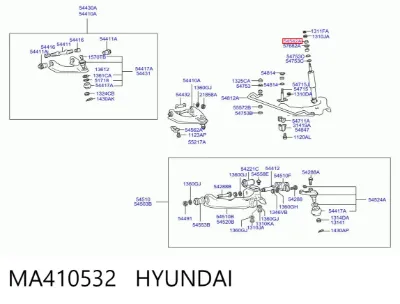 Buje de vástago de amortiguador delantero HYUNDAI MA410532