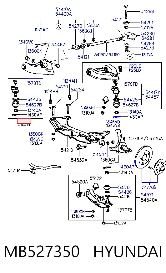 Rótula de suspensión MB527350 Hyundai/Kia