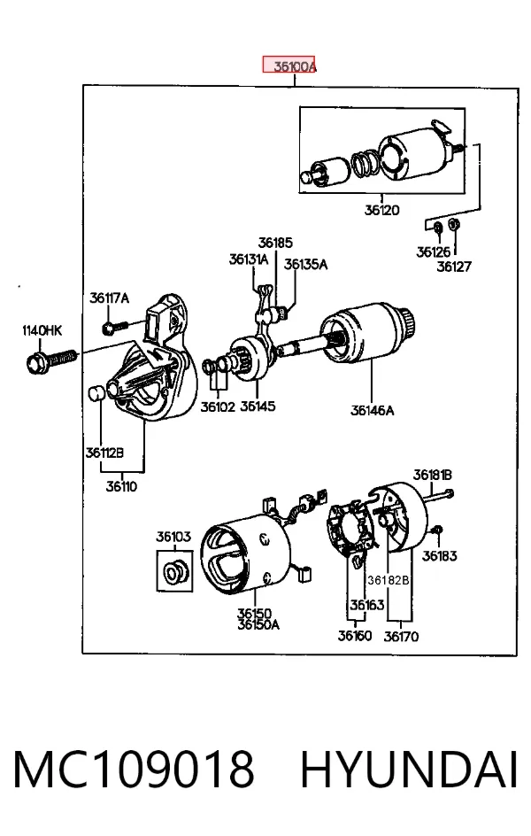 Motor de arranque MC109018 Hyundai/Kia