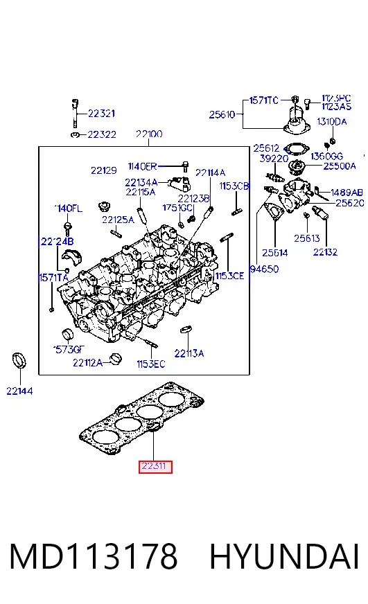 Junta de culata MD113178 Hyundai/Kia
