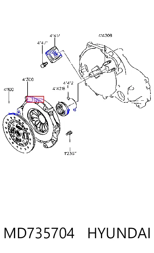 Plato de presión de embrague MD735704 Hyundai/Kia