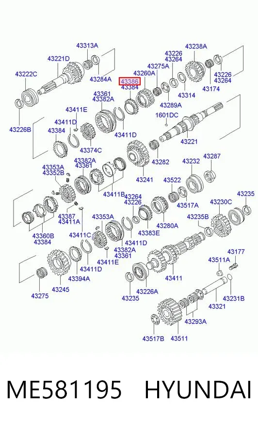 Anillo sincronizador ME581195 Hyundai/Kia