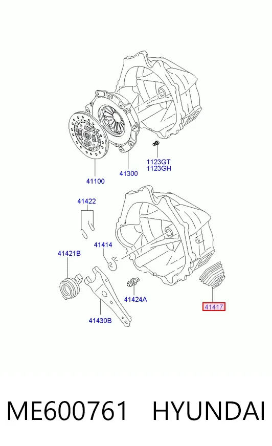 Bota de horquilla de embrague ME600761 Hyundai/Kia