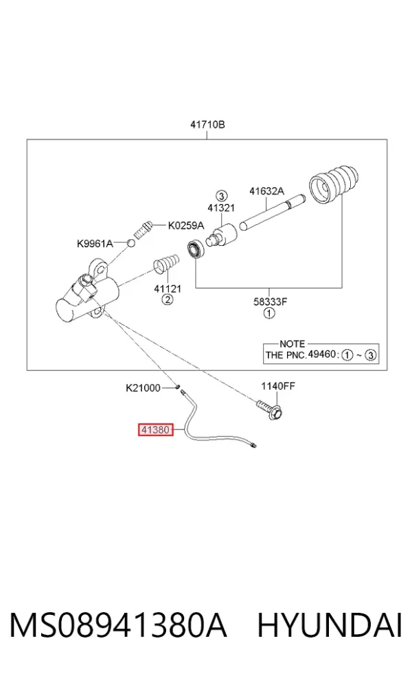 Latiguillo de embrague MS08941380A Hyundai/Kia