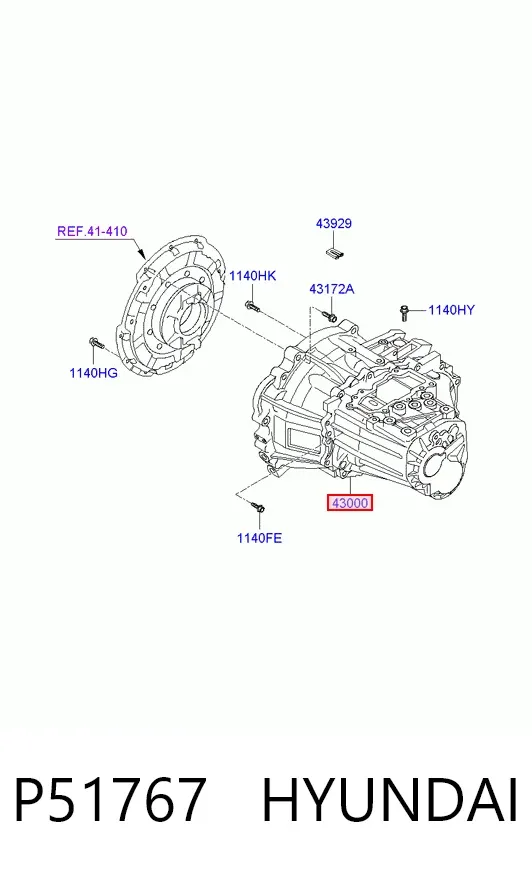 Caja de cambios P51767 Hyundai/Kia